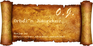 Orbán Jukundusz névjegykártya